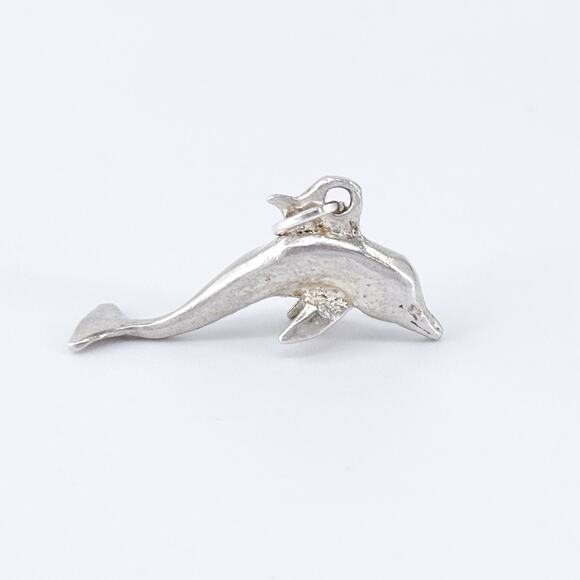 Vintage Sterling Silver 925 Dolphin Charm Pendant - Picture 5 of 10